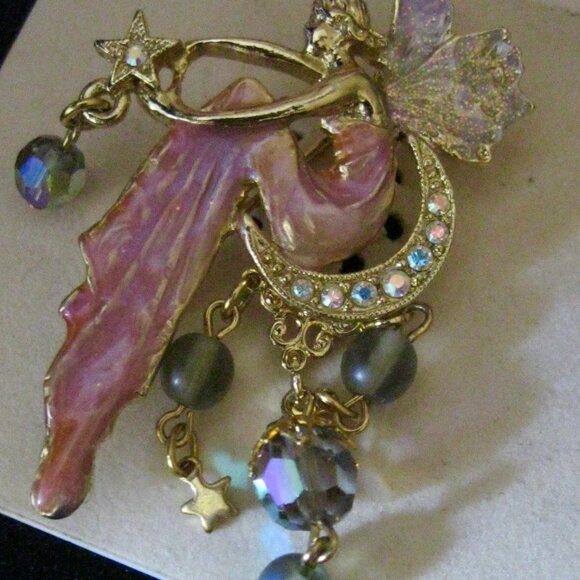SALE "KIRKS FOLLY LOVELY FAIRY SITTING ON CRESCENT MOON AND SETTING OUT STARS" - Picture 3 of 6
